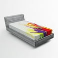 thumbnail image 1 of Ambesonne Retro Fitted Sheet, Splashing Dancing Girls, Twin Size, Multicolor, 1 of 2