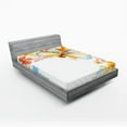 thumbnail image 1 of Ambesonne Retro Fitted Sheet, Vintage Spring Dragonfly, Queen Size, Multicolor, 1 of 2