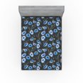 thumbnail image 1 of Ambesonne Retro Fitted Sheet, Watercolor Cornflowers Plot, Full Size, Dark Violet Blue and Grey, 1 of 5