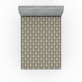 thumbnail image 1 of Ambesonne Retro Fitted Sheet, Wave Geometric Motif Art Deco, Queen Size, Dark Grey White Fawn, 1 of 5