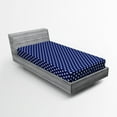 thumbnail image 1 of Ambesonne Retro Fitted Sheet, White Polka Dotted Tile, Twin XL Size, White and Indigo, 1 of 3