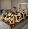 thumbnail image 1 of Ambesonne Retro Fitted & Top Sheet Set with Sham, Boho Plant, Orange Yellow Red, 1 of 4