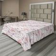 thumbnail image 1 of Ambesonne Retro Flat Bedding Sheet Soft Top Sheet, Watercolor Spots Splashes, King, Blush Soft Pink and Mustard, 1 of 1