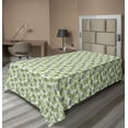 thumbnail image 1 of Ambesonne Retro Flat Sheet, Abstract Floral Polka Dot, TwinXL Size, Apple Green Sage Green, 1 of 1