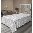 thumbnail image 1 of Ambesonne Retro Flat Sheet, Abstract Flowers Illustration, Twin Size, White and Pale Sepia, 1 of 1