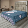thumbnail image 1 of Ambesonne Retro Flat Sheet, Air Balloons Polka Dots, Full Size, Slate Blue Pale Pink, 1 of 1