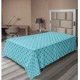 thumbnail image 1 of Ambesonne Retro Flat Sheet, Blue Mosaic Like Trellis Art, Twin Size, Sea Blue Pale Blue, 1 of 1