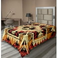 thumbnail image 1 of Ambesonne Retro Flat Sheet, Boho Plant, TwinXL Size, Orange Yellow Red, 1 of 1