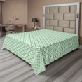 thumbnail image 1 of Ambesonne Retro Flat Sheet, Checked Pattern Lines, Full Size, Green and Cream, 1 of 1