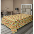 thumbnail image 1 of Ambesonne Retro Flat Sheet, Checkered Colorful Tile, Twin Size, Multicolor, 1 of 1