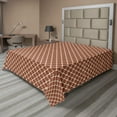 thumbnail image 1 of Ambesonne Retro Flat Sheet, Chevron Scrolls, Full Size, Dark Orange Sand Brown, 1 of 1