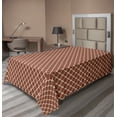 thumbnail image 1 of Ambesonne Retro Flat Sheet, Chevron Scrolls, TwinXL Size, Dark Orange Sand Brown, 1 of 1