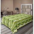 thumbnail image 1 of Ambesonne Retro Flat Sheet, Digital Leaf Floral Lines, Twin Size, Green, 1 of 1