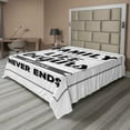 thumbnail image 1 of Ambesonne Retro Flat Sheet, Family Phrase Motivation, Queen Size, Black Grey Grey, 1 of 1