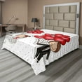 thumbnail image 1 of Ambesonne Retro Flat Sheet, Funny Newlyweds Balloons, California King, Red White Black, 1 of 1