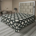 thumbnail image 1 of Ambesonne Retro Flat Sheet, Geometric Oval Pattern, King Size, Dark Green Brown White, 1 of 1