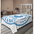 thumbnail image 1 of Ambesonne Retro Flat Sheet, Old Fashioned Circles Wheels, TwinXL Size, Violet Blue, 1 of 1