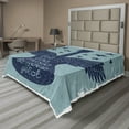 thumbnail image 1 of Ambesonne Retro Flat Sheet, Music Guitar Wings Blue, Queen Size, Dark Blue, 1 of 1
