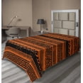 thumbnail image 1 of Ambesonne Retro Flat Sheet, Old Border Ornaments, Twin Size, Orange Black, 1 of 1