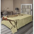 thumbnail image 1 of Ambesonne Retro Flat Sheet, Owl Sitting on Branch, Twin Size, Brown Cream Teal, 1 of 1