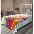 thumbnail image 1 of Ambesonne Retro Flat Sheet, Splashing Dancing Characters, TwinXL Size, Multicolor, 1 of 1