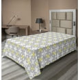 thumbnail image 1 of Ambesonne Retro Flat Sheet, Star Shapes Dots, TwinXL Size, Pale Yellow Warm Taupe, 1 of 1