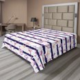 thumbnail image 1 of Ambesonne Retro Flat Sheet, Vintage Keys and Ribbon, Full Size, Purple Blue, 1 of 1