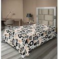 thumbnail image 1 of Ambesonne Retro Flat Sheet, Vintage Kitchen Utensils, TwinXL Size, Charcoal Grey Pale Peach, 1 of 1