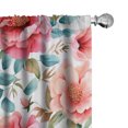 thumbnail image 1 of Ambesonne Retro Floral Curtains, Flowers Nature Exotic, Pair of 28"x95", Pale Ruby Cadet Blue, 1 of 5