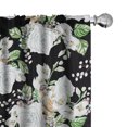 thumbnail image 1 of Ambesonne Retro Floral Curtains, Jasmine Rose Flowers, Pair of 28"x95", Sea Green Pastel Brown, 1 of 5