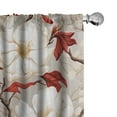 thumbnail image 1 of Ambesonne Retro Floral Curtains, Magnolias Red Twigs, Pair of 28"x63", Paprika Cocoa Eggshell, 1 of 1