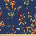 thumbnail image 1 of Ambesonne Retro Floral Fabric by the Yard, Wild Flowers Garden, 1 Yard, Indigo Burnt Orange, 1 of 5