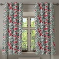 thumbnail image 1 of Ambesonne Retro Grommet Curtain, Colored Boho Flowers Leaf, 50" x 63", Grey and Hot Pink, 1 of 6
