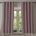 thumbnail image 1 of Ambesonne Retro Grommet Curtain, Country Style Checkered, 50" x 63", Dark Coral Teal Beige, 1 of 6