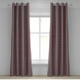 thumbnail image 1 of Ambesonne Retro Grommet Curtain, Country Style Checkered, 50" x 72", Dark Coral Teal Beige, 1 of 6