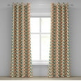 thumbnail image 1 of Ambesonne Retro Grommet Curtain, Diagonally Striped Squares, 50" x 108", Marigold Scarlet, 1 of 6
