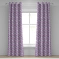 thumbnail image 1 of Ambesonne Retro Grommet Curtain, Digital Floral Design, 50" x 84", Lilac and Lavender, 1 of 6