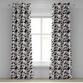 thumbnail image 1 of Ambesonne Retro Grommet Curtain, Lingerie Women`s Fashion, 50" x 84", Black Fuchsia White, 1 of 6