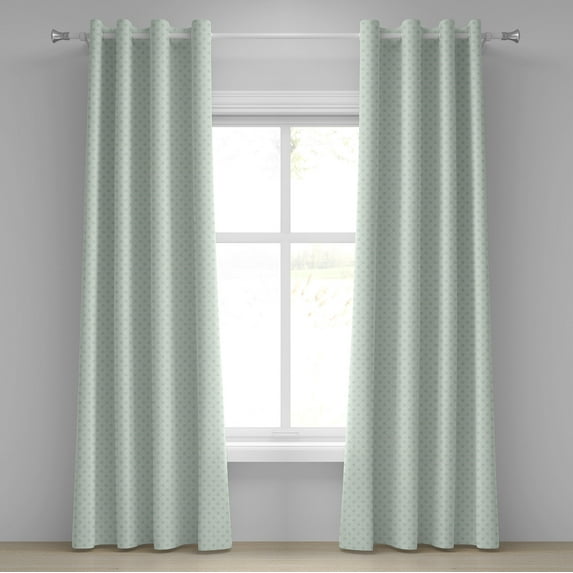 Ambesonne Retro Grommet Curtain, Polka Dots Classic, 50" x 120", Almond Green
