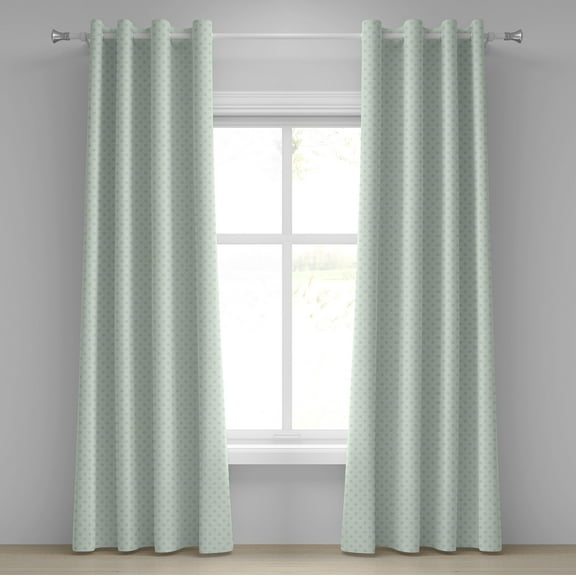 Ambesonne Retro Grommet Curtain, Polka Dots Classic, 50" x 96", Almond Green