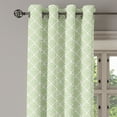 thumbnail image 1 of Ambesonne Retro Grommet Curtain Single Panel, Swirls Squares Ornate, 50"x60", Lime Green White, 1 of 5