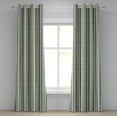 thumbnail image 1 of Ambesonne Retro Grommet Curtain, Striped Classical Old, 50" x 72", Almond Green Brown Cream, 1 of 6