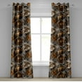 thumbnail image 1 of Ambesonne Retro Grommet Curtain, Watercolor Blooming Peony Art, 50"x72", Dimgray Eggshell Amber, 1 of 1