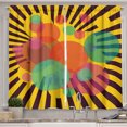 thumbnail image 1 of Ambesonne Retro Kitchen Curtains, Circular Stripes, 55"x39", Multicolor, 1 of 2