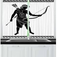 thumbnail image 1 of Ambesonne Retro Kitchen Curtains, Hellenic Bowman Eros, 55"x39", Black and White, 1 of 2