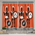 thumbnail image 1 of Ambesonne Retro Kitchen Curtains, Historical, 55"x39", Orange Black White, 1 of 3