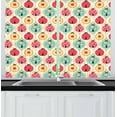 thumbnail image 1 of Ambesonne Retro Kitchen Curtains, Ladybugs Retro Cartoon, 55"x39", Multicolor, 1 of 2