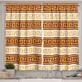 thumbnail image 1 of Ambesonne Retro Kitchen Curtains, Meanders, 55"x39", Redwood Apricot, 1 of 2