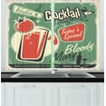 thumbnail image 1 of Ambesonne Retro Kitchen Curtains, Nostalgic Bar Poster, 55"x45", Green Red, 1 of 1