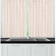 thumbnail image 1 of Ambesonne Retro Kitchen Curtains, Pastel Tones Circular Motif, 55"x45", Sage Green Pale Pink, 1 of 3